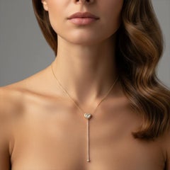 Heart Baguette 14K (or 18k upon request) Yellow Gold Diamond Necklace