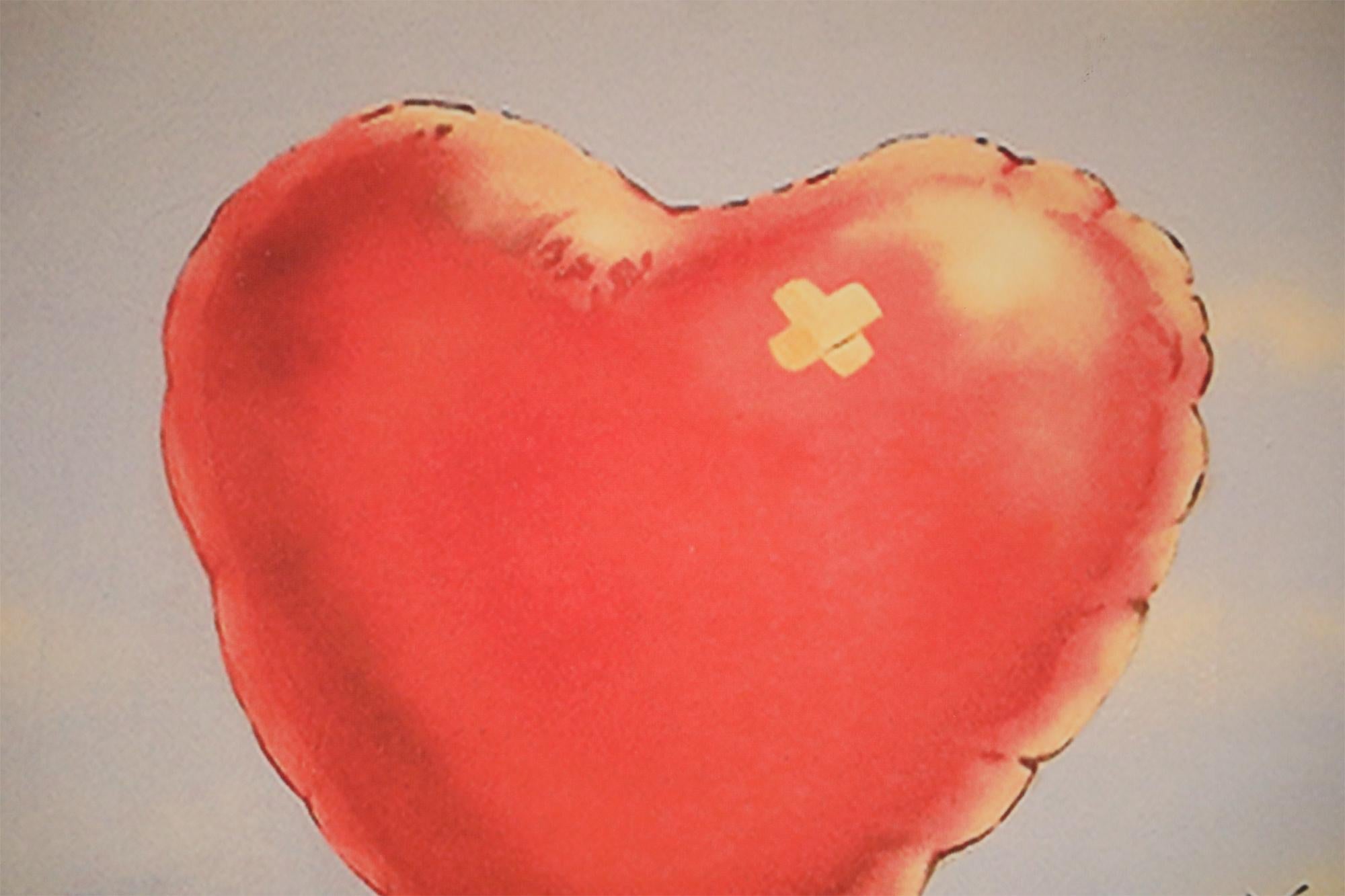Heart Balloon on Barbed Wire Giclee Canvas Print In Good Condition For Sale In New York, NY