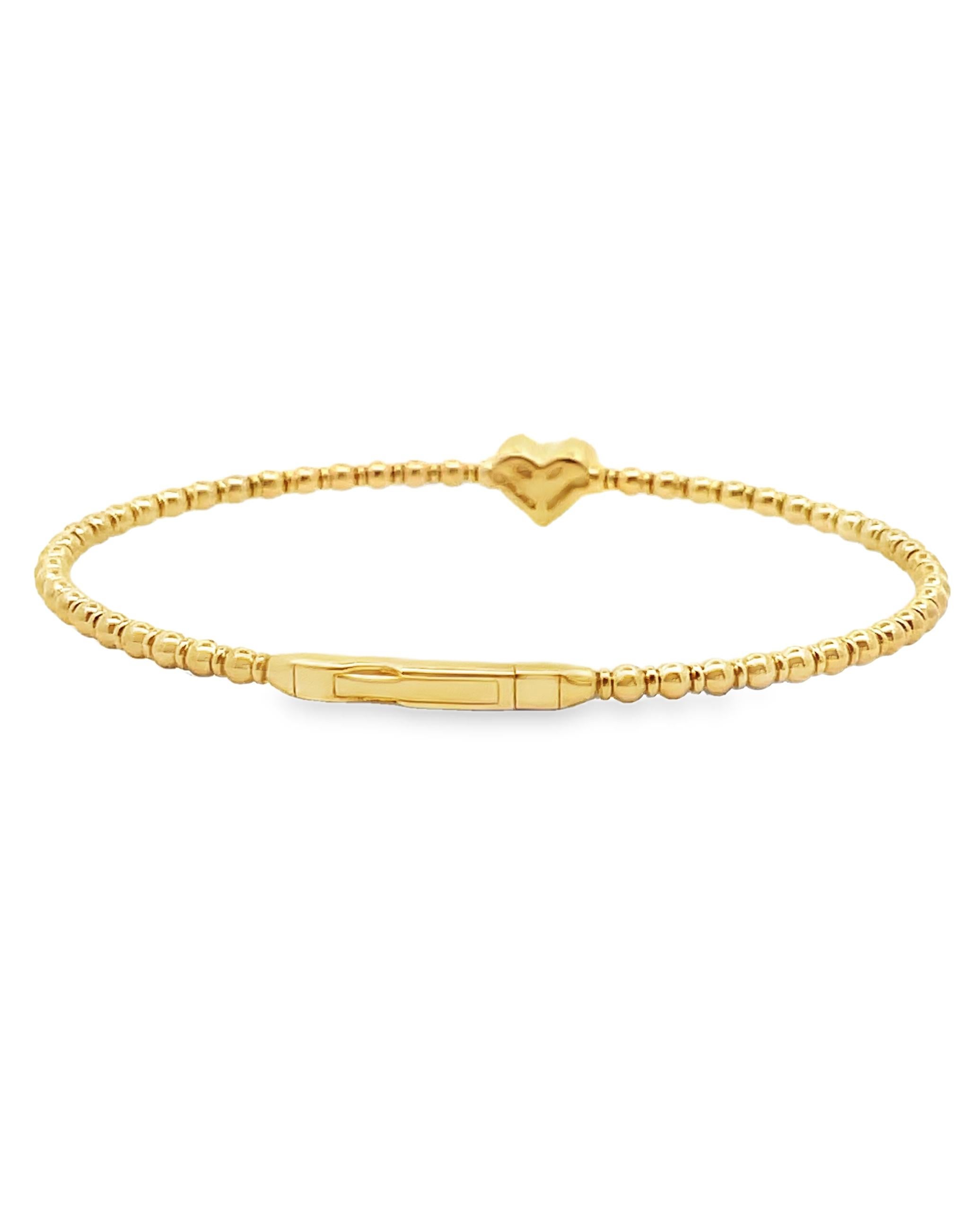 Herz-Armspange 14K Gelbgold mit runden Diamanten 0,19 Karat (Zeitgenössisch) im Angebot