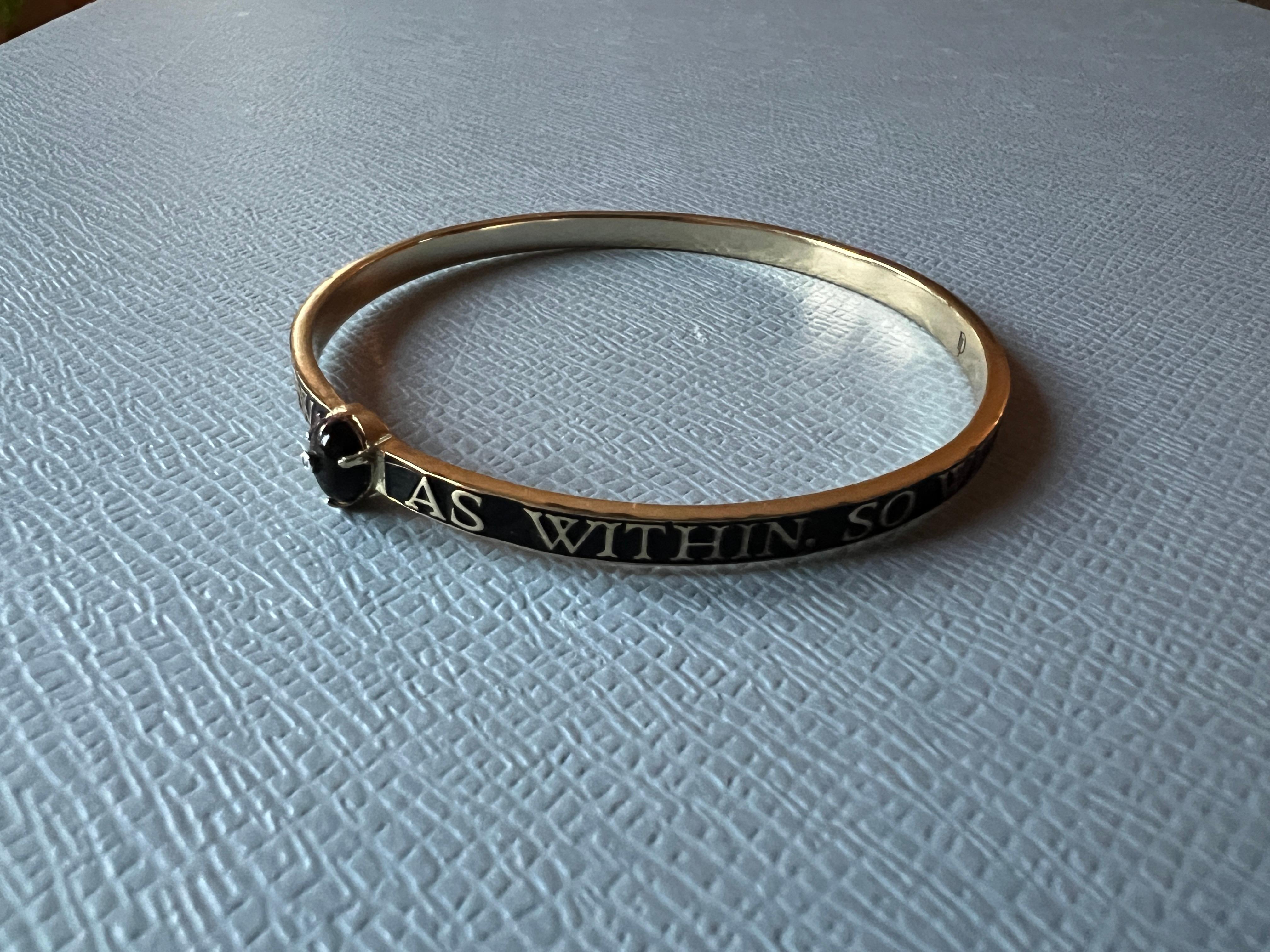Brilliant Cut Bangle Enamel Onyx Diamond Religious For Sale