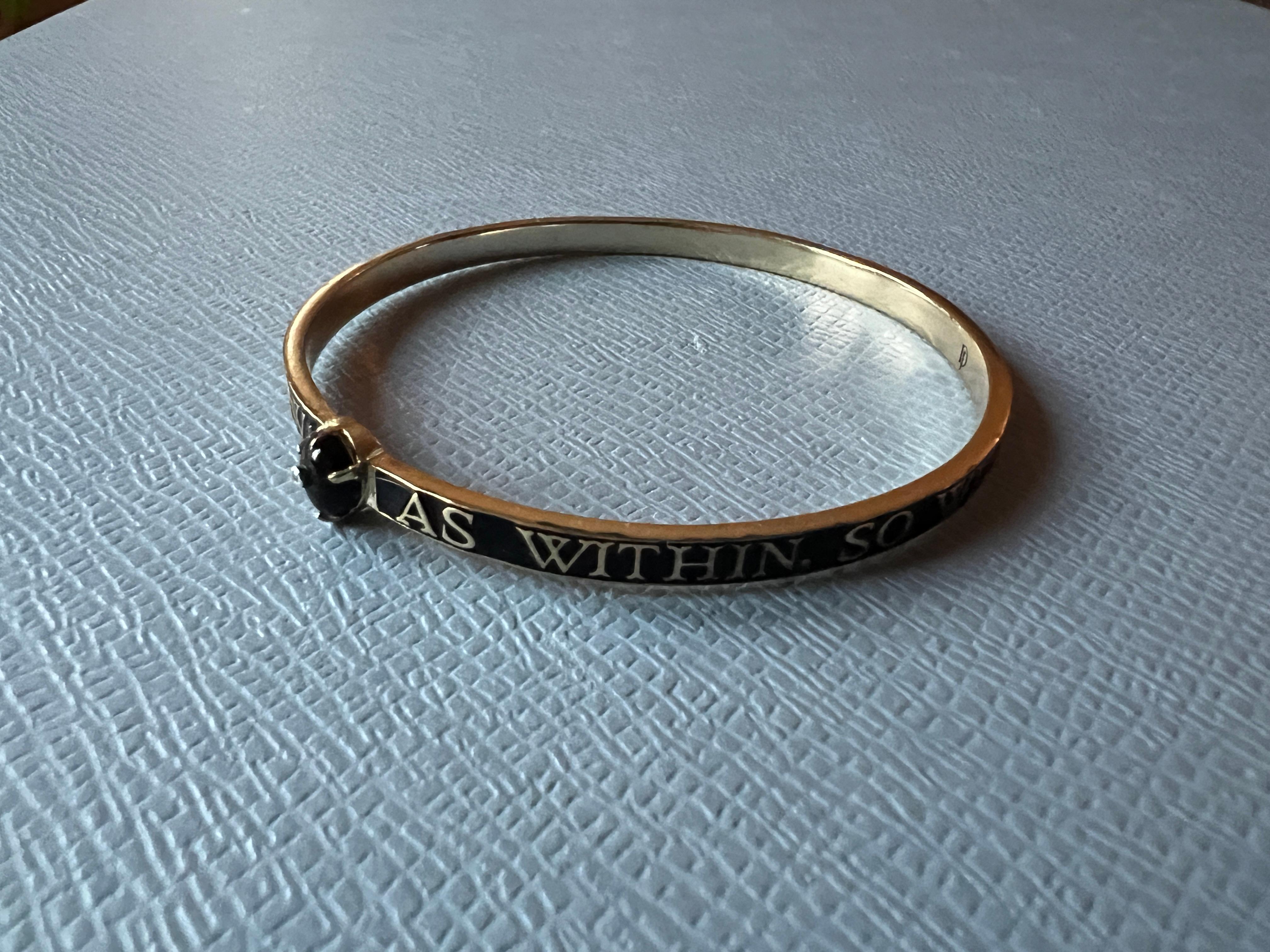 Bangle Enamel Onyx Diamond Religious In New Condition For Sale In Los Angeles, CA