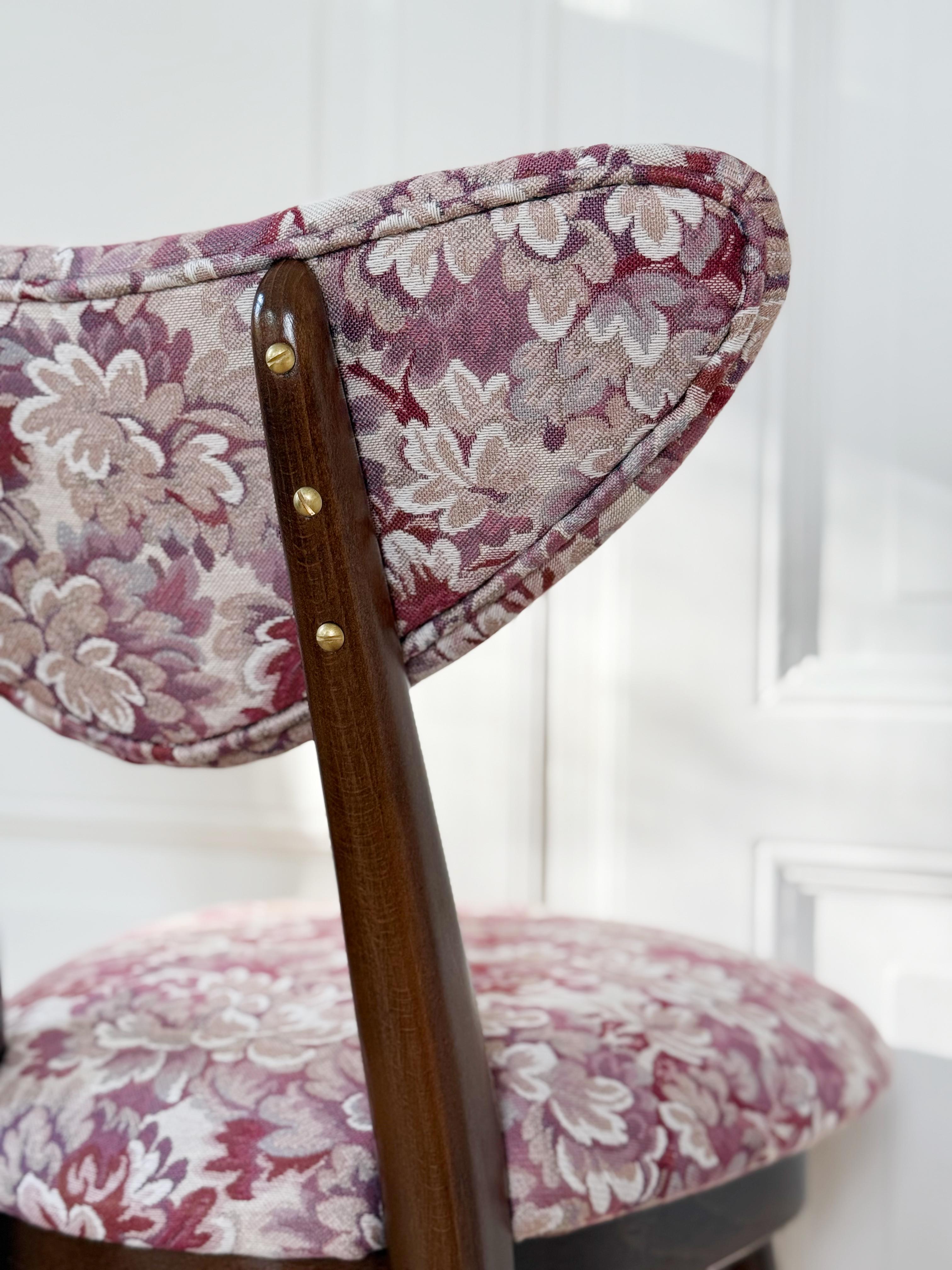 Sedia Heart Bar Stool, Jacquard Fiori Rosa, di Vintola Studio in vendita 4