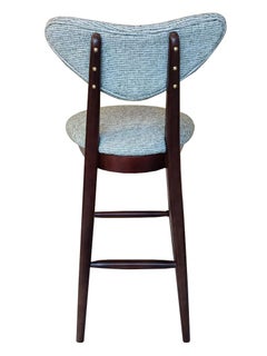 Heart Bar Stool Chair, White and Green Fabric, by Vintola Studio, Europe.