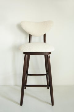 Heart Bar Stool Chair, White Ivory Boucle, by Vintola Studio, Europe, Poland.