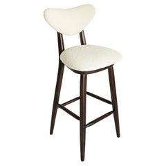 Heart Bar Stool Chair, White Ivory Boucle, by Vintola Studio, Europe, Poland.