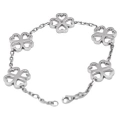 Heart Blossom Five Motif Bracelet in 18kt White Gold