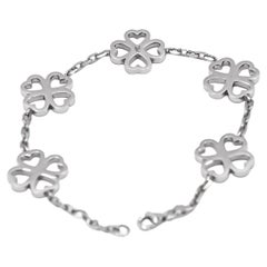 Heart Blossom Five Motif Bracelet in Platinum
