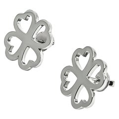 Herzblüten-Ohrstecker aus 18kt Weißgold