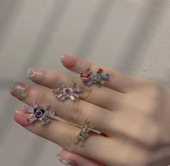 Heart Bow Ear Studs with Moonstone