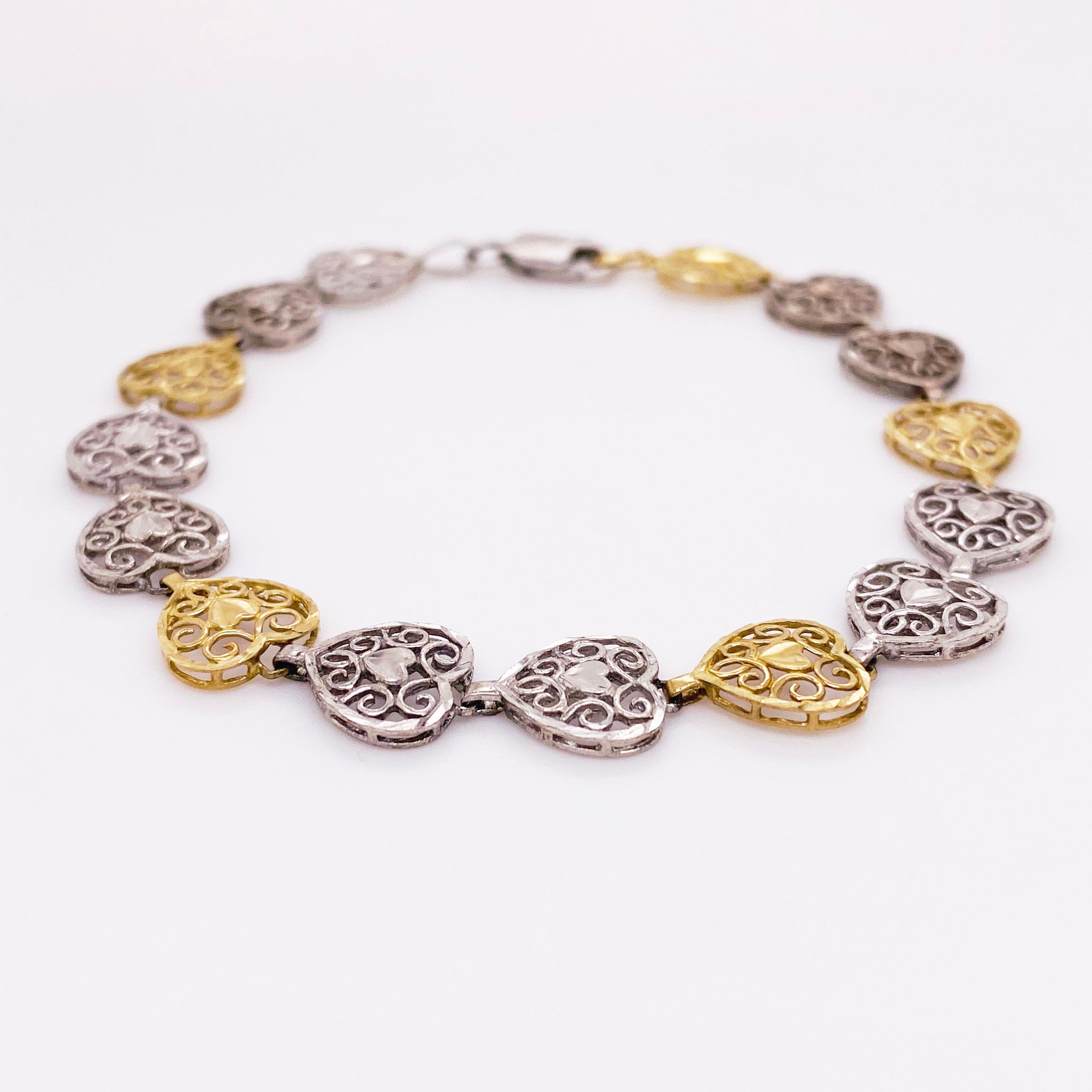 10k gold heart bracelet