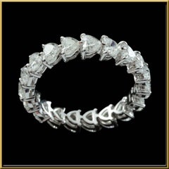 Heart Brilliant Diamond 0.15 Carat Each Eternity Ring in 18 Karat Gold