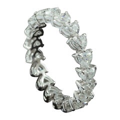 Used Heart Brilliant Diamond 0.15 Carat Each Eternity Ring in 18 Karat Gold
