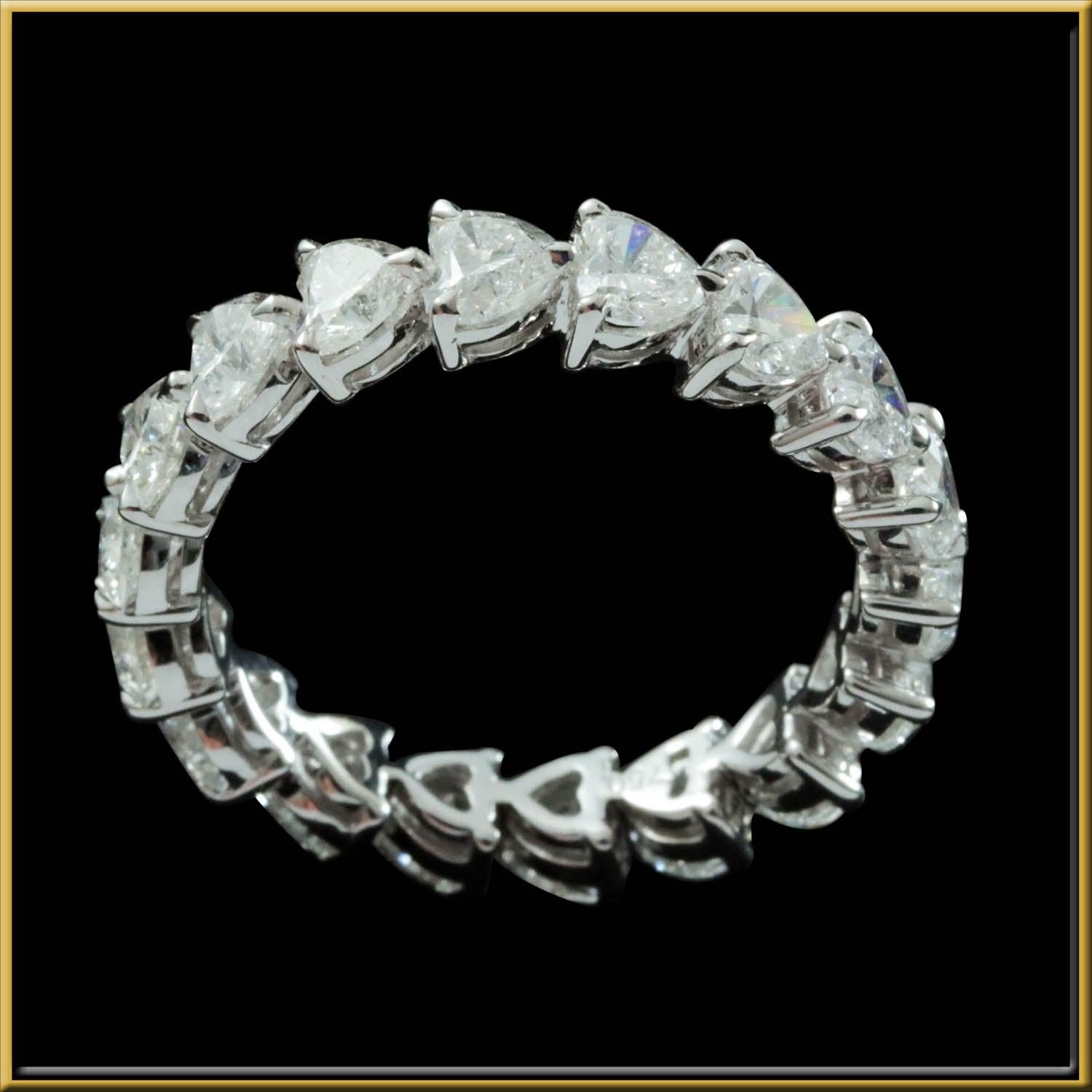 For Sale:  Heart Brilliant Diamond 0.20 Carat Each Eternity Ring in 18 Karat Gold 3