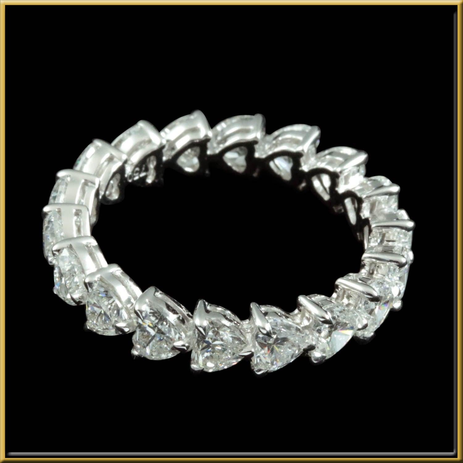 For Sale:  Heart Brilliant Diamond 0.20 Carat Each Eternity Ring in 18 Karat Gold 4