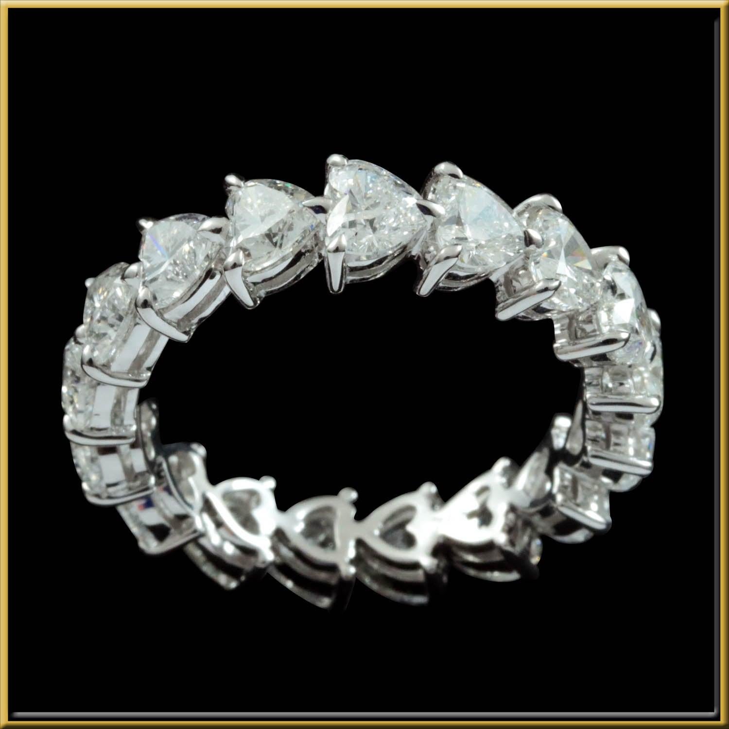 For Sale:  Heart Brilliant Diamond 0.25 Carat Each Stone Eternity Ring in 18 Karat Gold 3