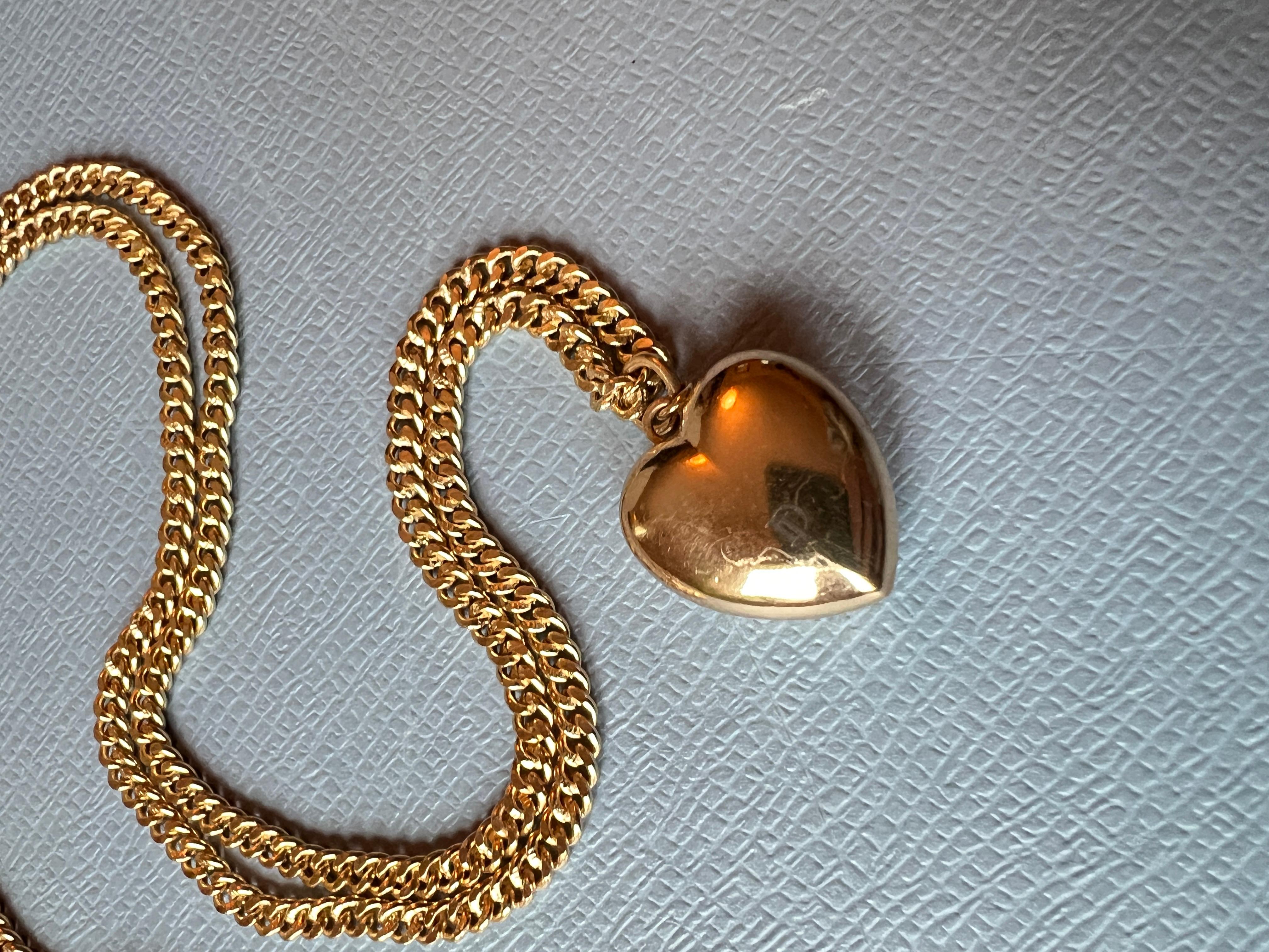 Heart Chain Necklace White Diamond White Pearl Victorian Style Puffy Heart For Sale 8