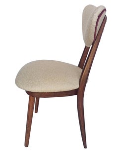 Herzstuhl von Helena & Jerzy Kurmanowicz aus Buchenholz und Boucle