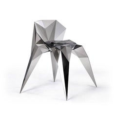 Heart Chair with Mirror Finish Stainless Steel by Zhoujie Zhang