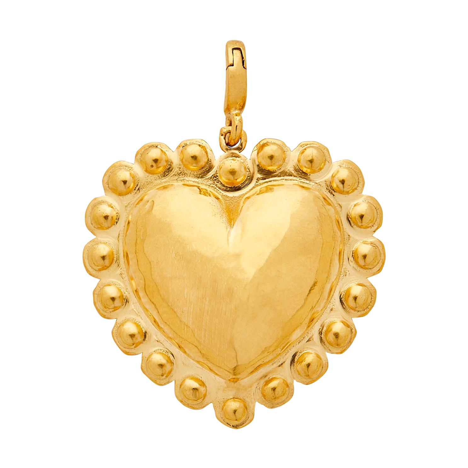 Heart Charm 18 Karat Yellow Gold For Sale