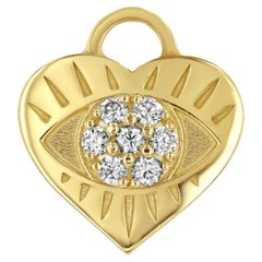 Heart Charm Pendant with Diamonds