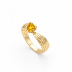 Heart citrine ring in 14k gold