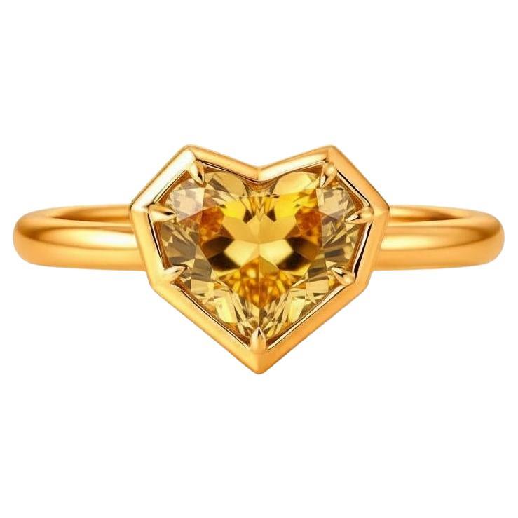 Heart citrine ring in 14k gold