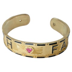 Bracciale Cuore Smalto Rubino Verità Fede
