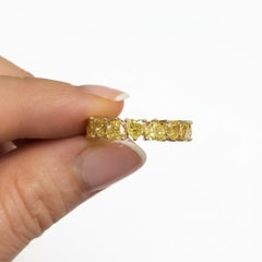 Heart Cut 14 (or 18k upon request) Yellow Gold Diamond Eternity Band Ring