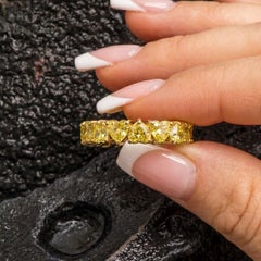 Heart Cut 14 (or 18k upon request) Yellow Gold Diamond Eternity Band Ring