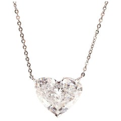 Heart Cut 14K Yellow Gold Diamond Solitaire Necklace
