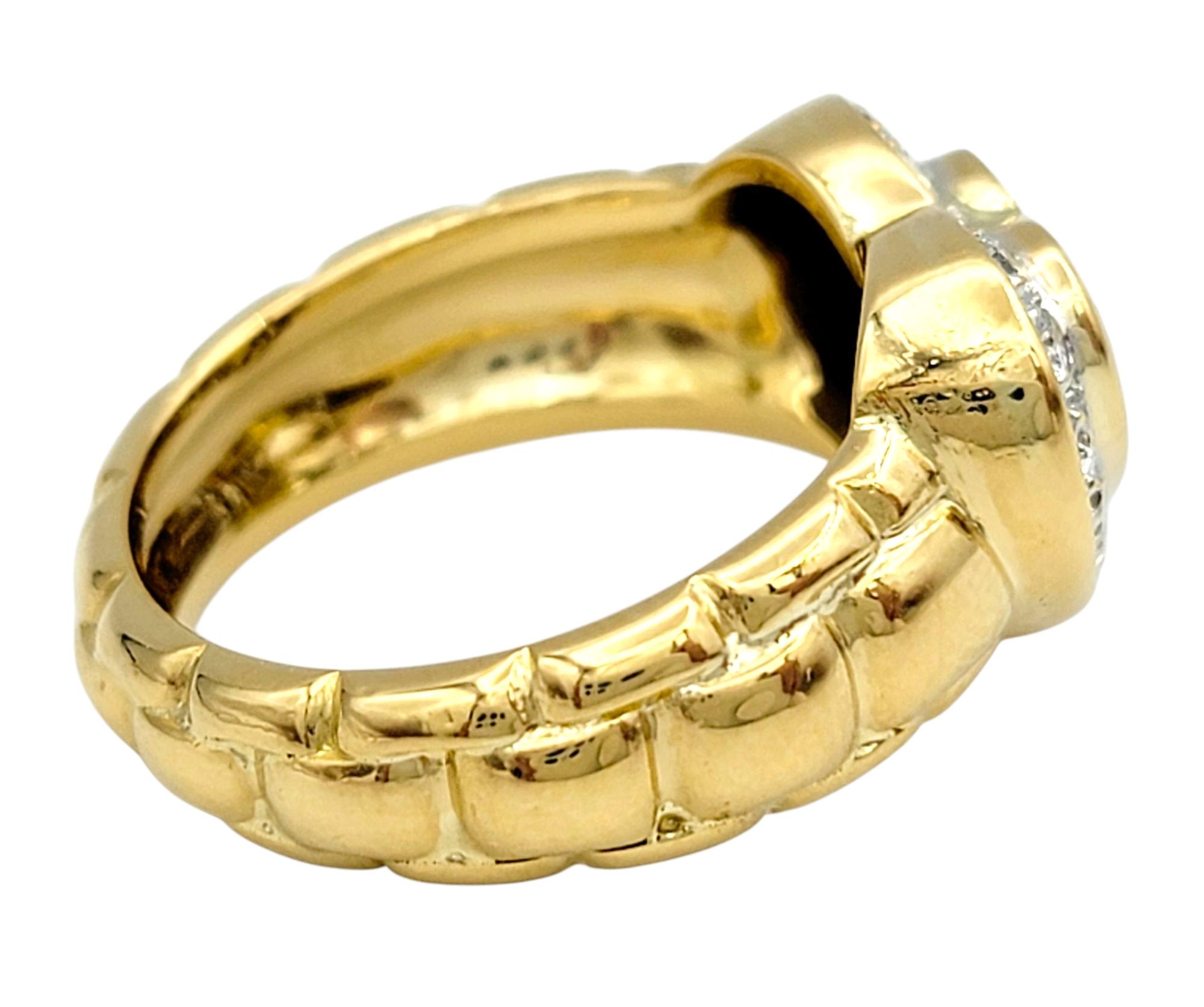 Heart Cut Citrine and Pavé Diamond Halo Cocktail Ring in 20 Karat Yellow Gold In Good Condition For Sale In Scottsdale, AZ