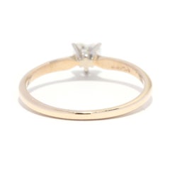 Heart Cut Diamond Solitaire Engagement Ring, 14K Yellow Gold, Ring