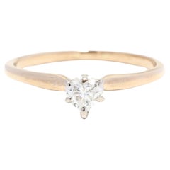 Heart Cut Diamond Solitaire Engagement Ring, 14K Yellow Gold, Ring
