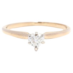 Vintage Heart Cut Diamond Solitaire Engagement Ring, 14K Yellow Gold, Ring