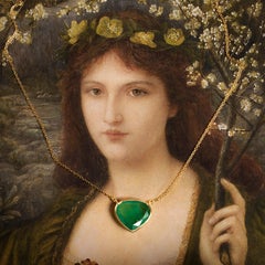 Heart Cut Emerald Colet Set in 18kt Gold