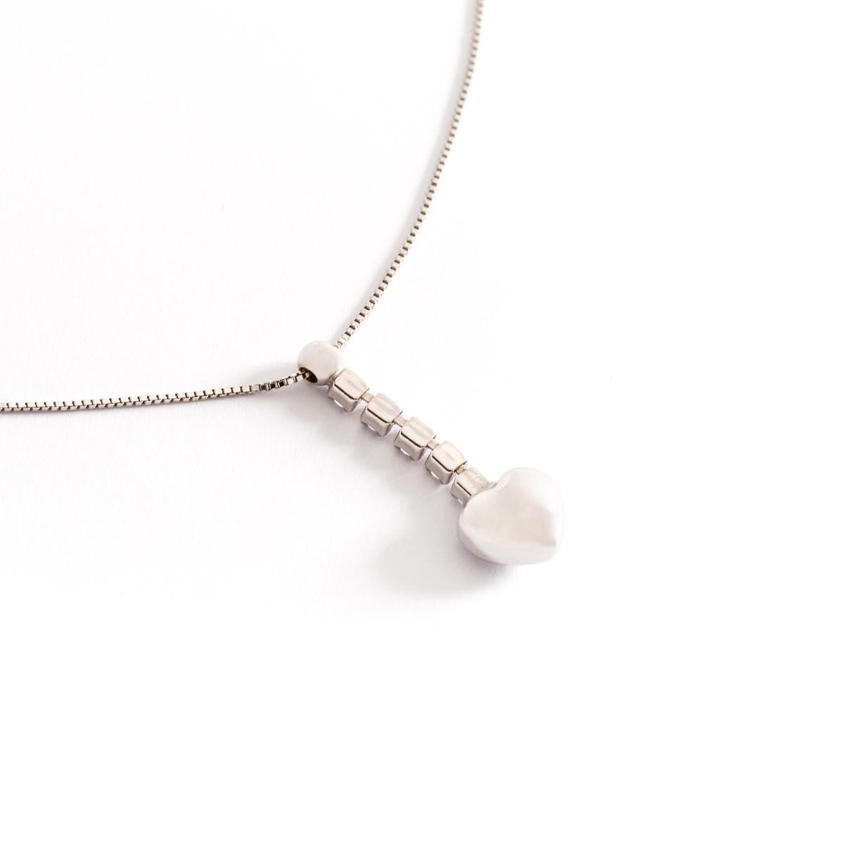 Contemporary Heart Design Diamond Necklace For Sale
