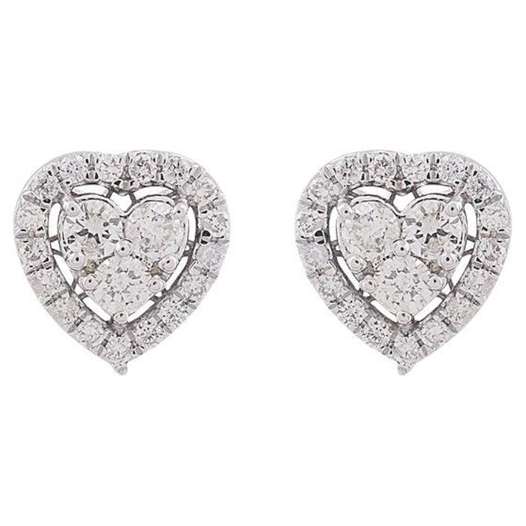Herz-Diamant-Ohrstecker aus 10 Karat Gold