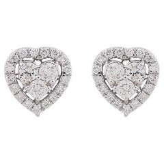 Herz-Diamant-Ohrstecker aus 10 Karat Gold
