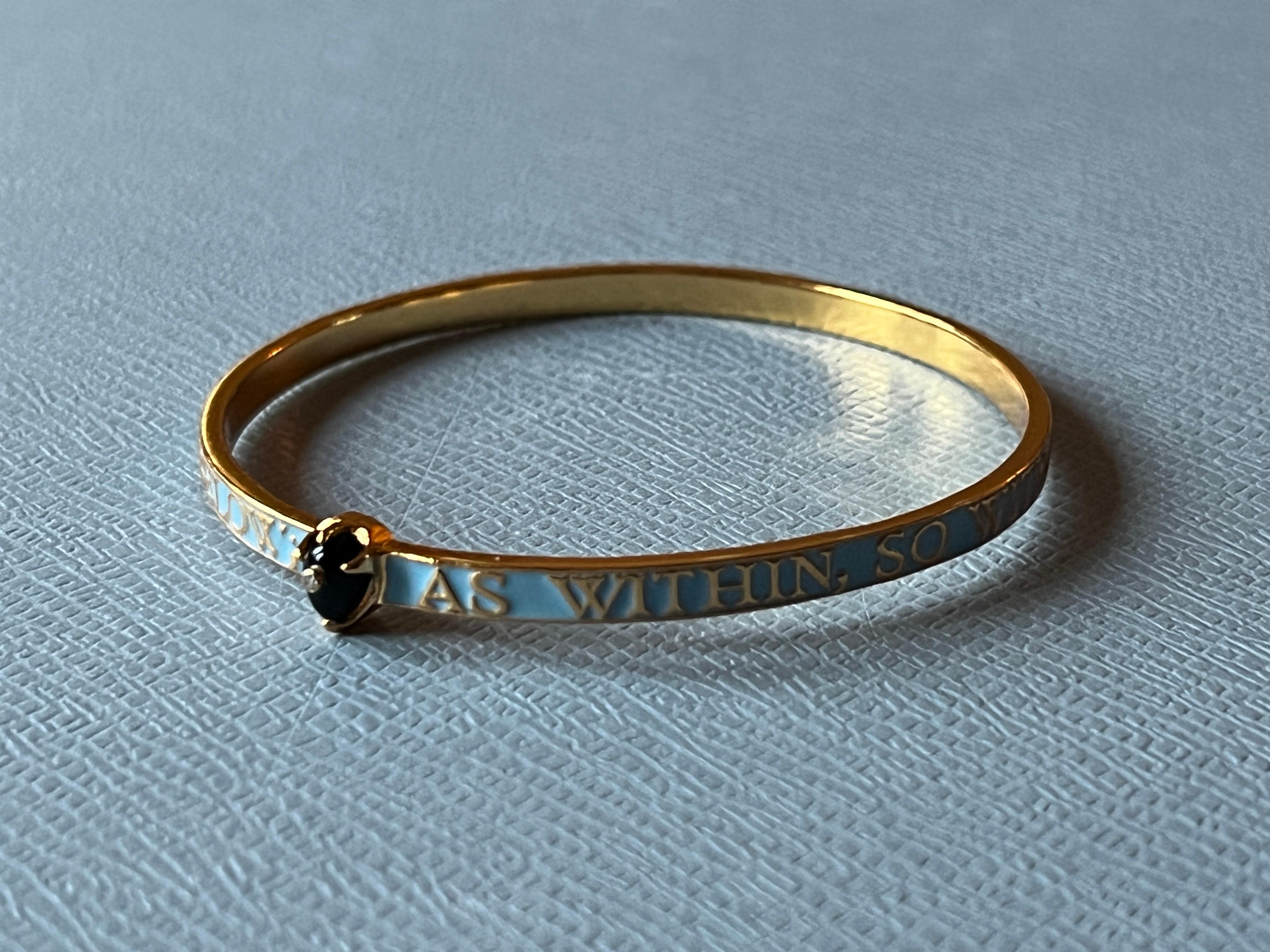 Onice  Bracciale Bangle con diamanti Smalto azzurro in vendita 6