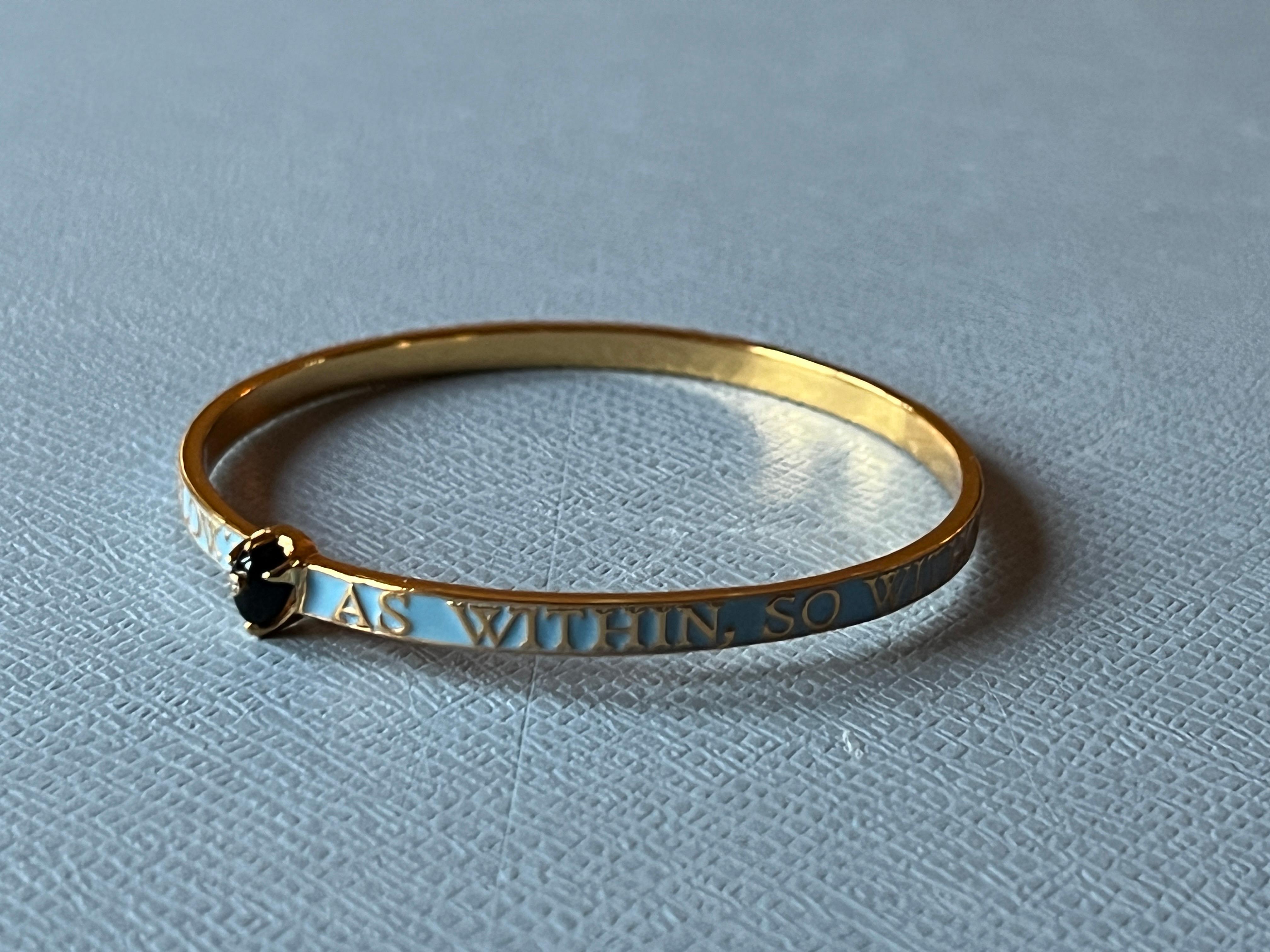 Onice  Bracciale Bangle con diamanti Smalto azzurro in vendita 7