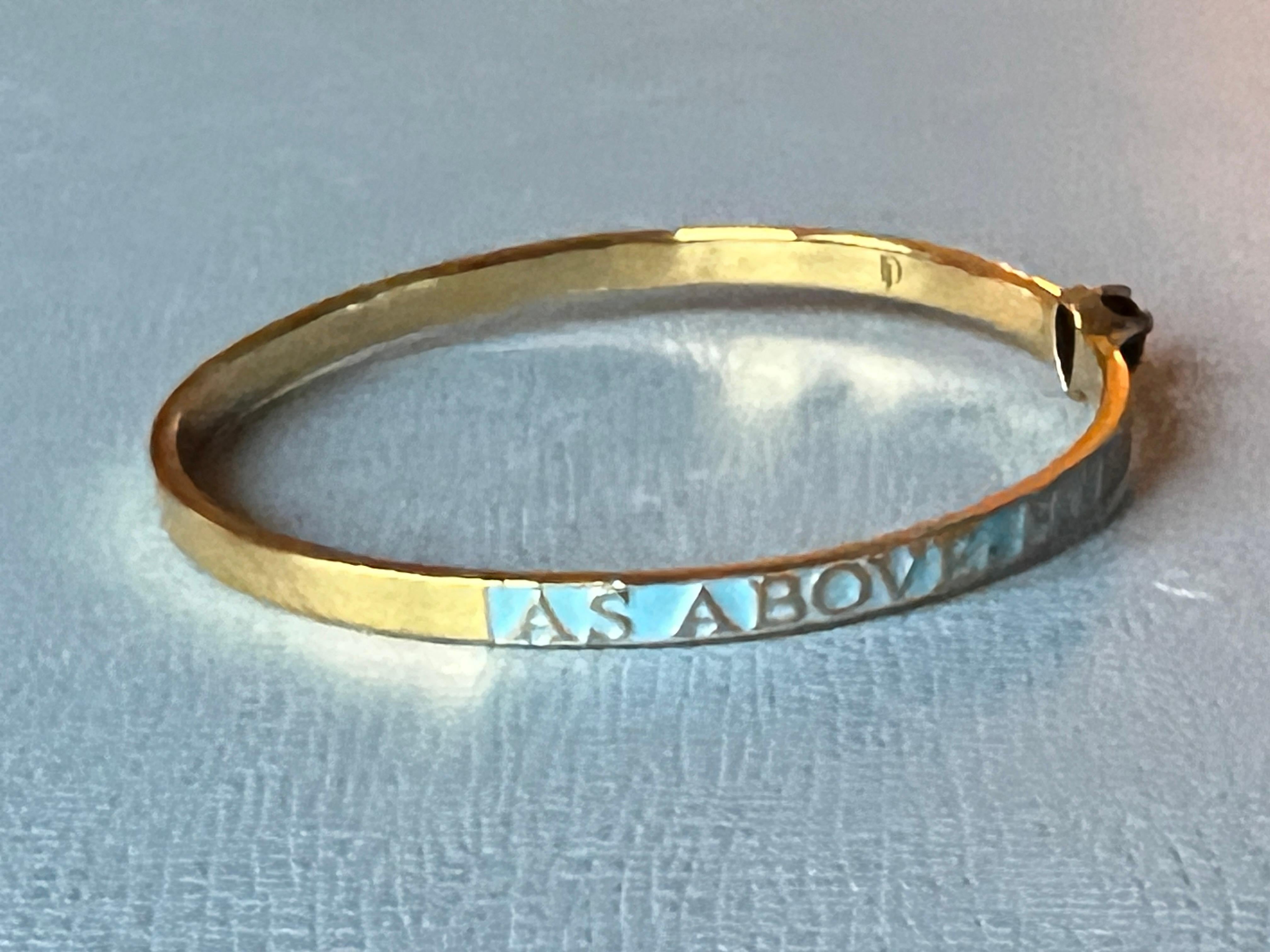 Onice  Bracciale Bangle con diamanti Smalto azzurro in vendita 11