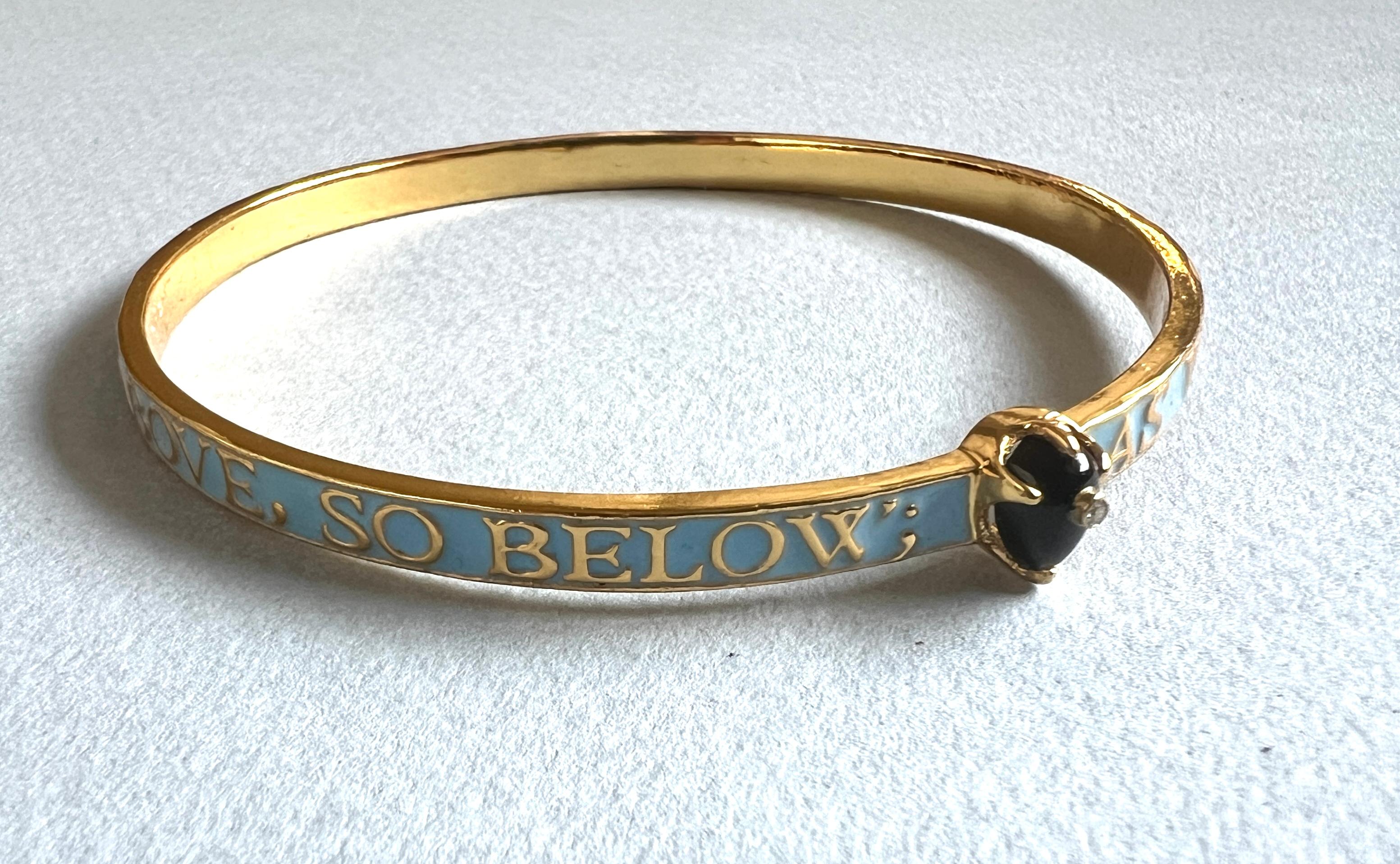 Onice  Bracciale Bangle con diamanti Smalto azzurro in vendita 13