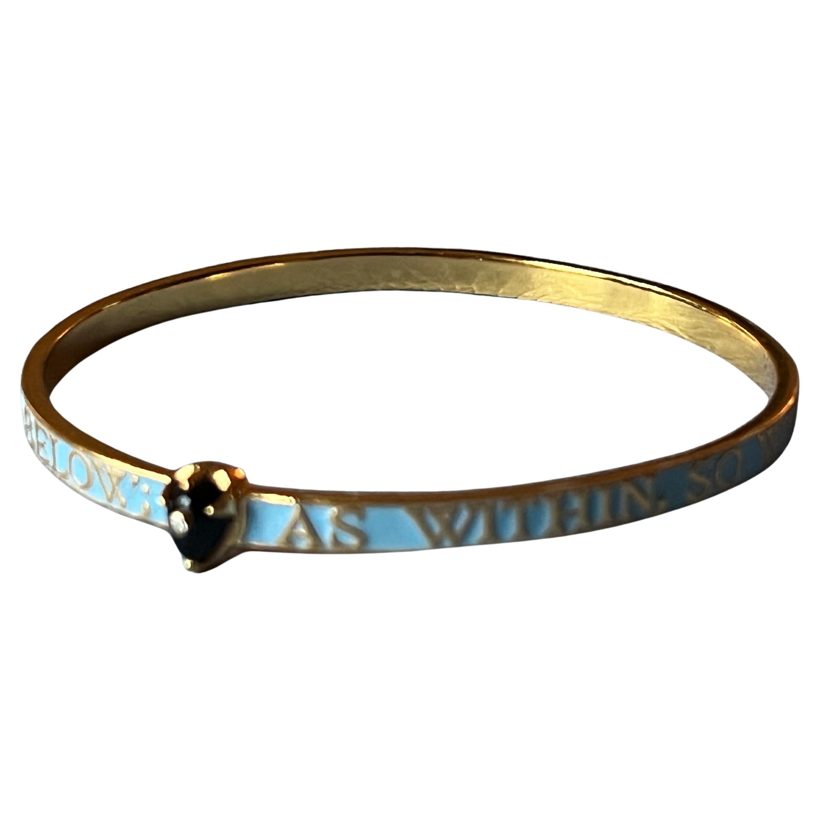Donna Onice  Bracciale Bangle con diamanti Smalto azzurro in vendita
