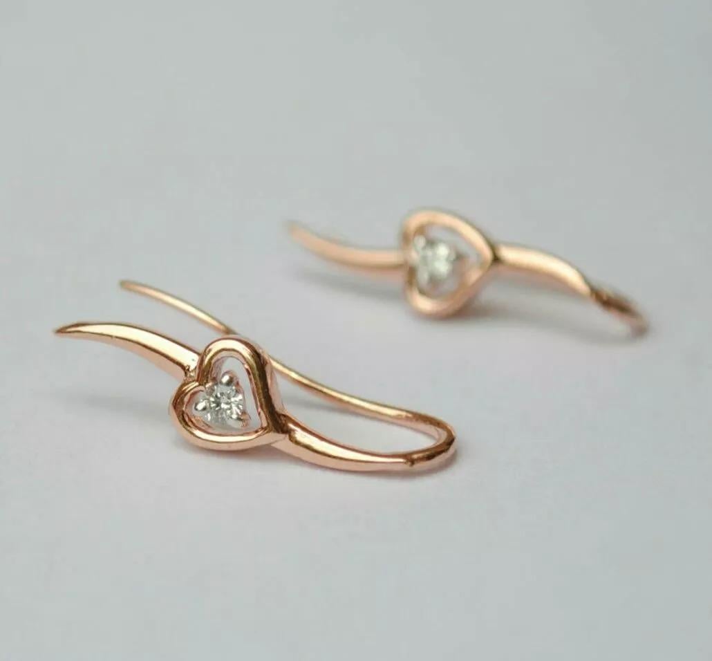 Heart Diamond Ear Climber 14k Gold Ear Crawler Sweep Cuff Bridal Diamond Cuff
Light weight can be worn everyday

Additional information:
Condition: New without tags: A brand-new, unused, and unworn item (including handmade items) that is not in