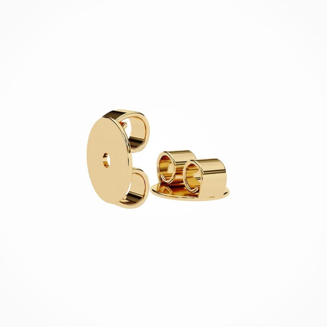 Heart Diamond Earrings, 1/2 CTW, 14K Solid Gold, Everyday Earrings, Rose Gold For Sale 2