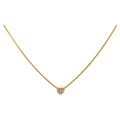 Collar Corazón Diamante Oro 14k