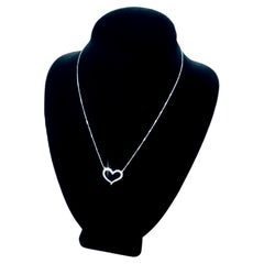 Heart Diamond Necklace in 18kt White Gold