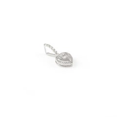 Pendentif cœur en or blanc massif 18 carats, bijouterie d'art pour mariée à offrir