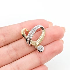 Colgante de Diamante Corazón en Oro Bicolor de 14k