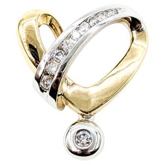 Colgante de Diamante Corazón en Oro Bicolor de 14k